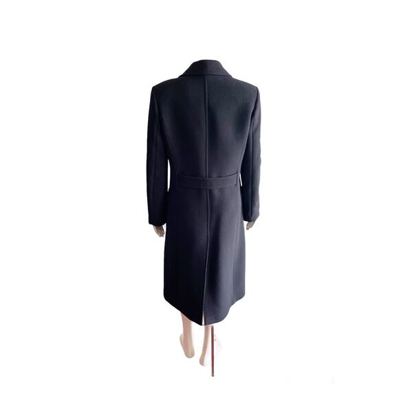J.crew Lady Day Long Pea Coat Italian Wool Black Fitted Tailored 6 Tall - Picture 6 of 12